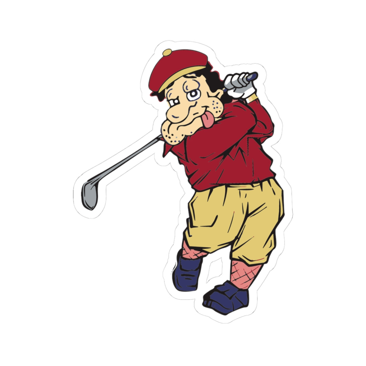 Phi Tau Freddy golfer - Kiss-Cut Stickers – 2"x2" and 3"x3"