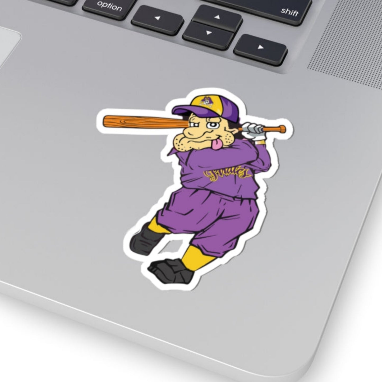 PKT - Phi Tau Freddy baseball player - Kiss-Cut Stickers – 2"x2" and 3"x3"