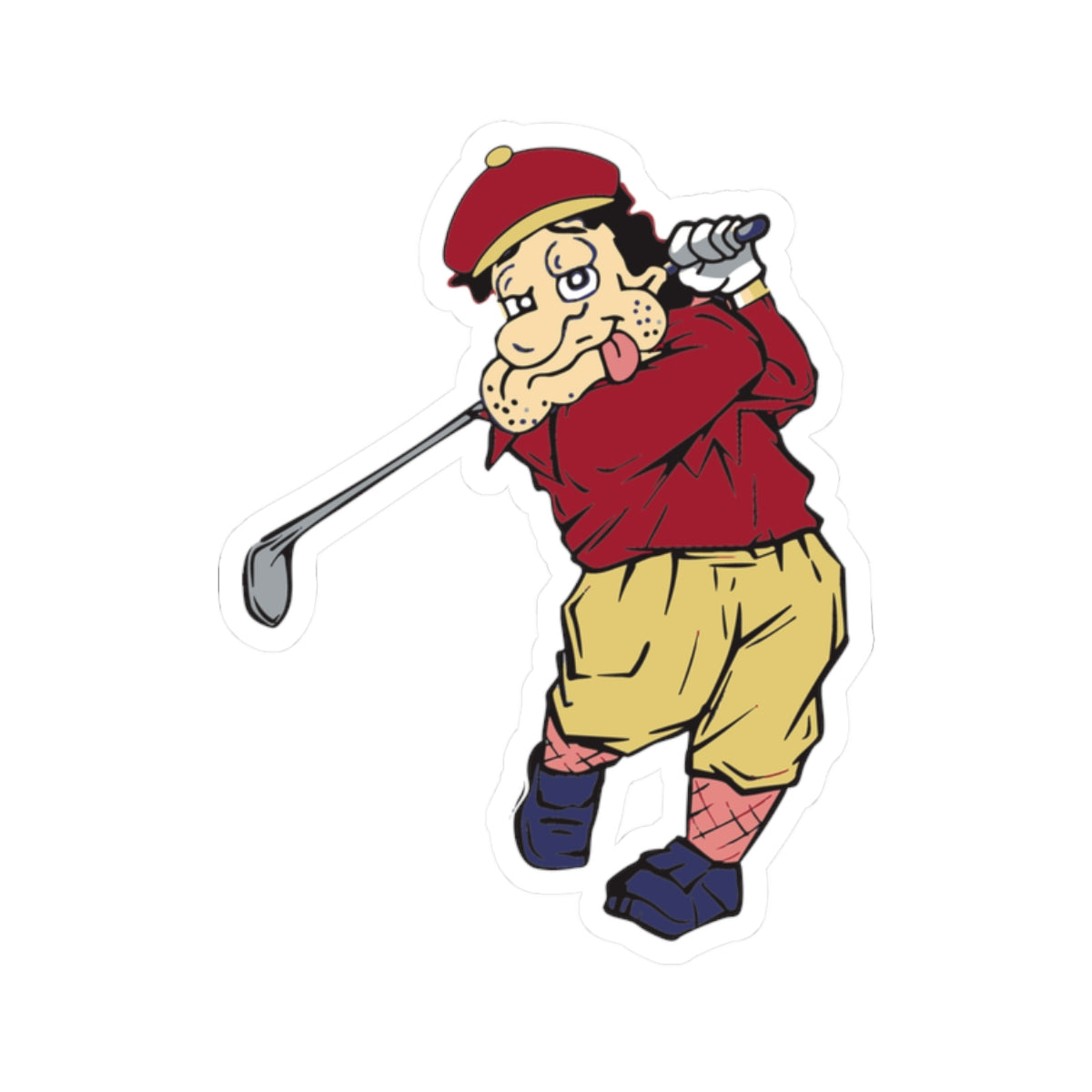 Phi Tau Freddy golfer - Kiss-Cut Stickers – 2"x2" and 3"x3"