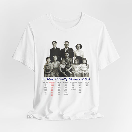 George & Betty - McDowall Family Reunion - (Short sleeve crew-neck- Front Design Only)