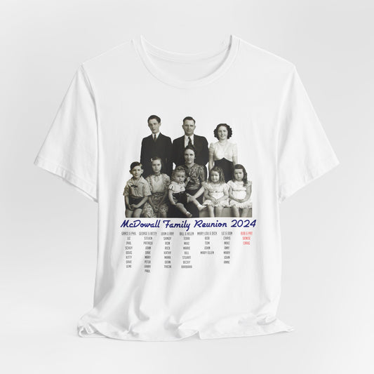 Bob & Pat - McDowall Family Reunion - (Short sleeve crew-neck- Front Design Only)