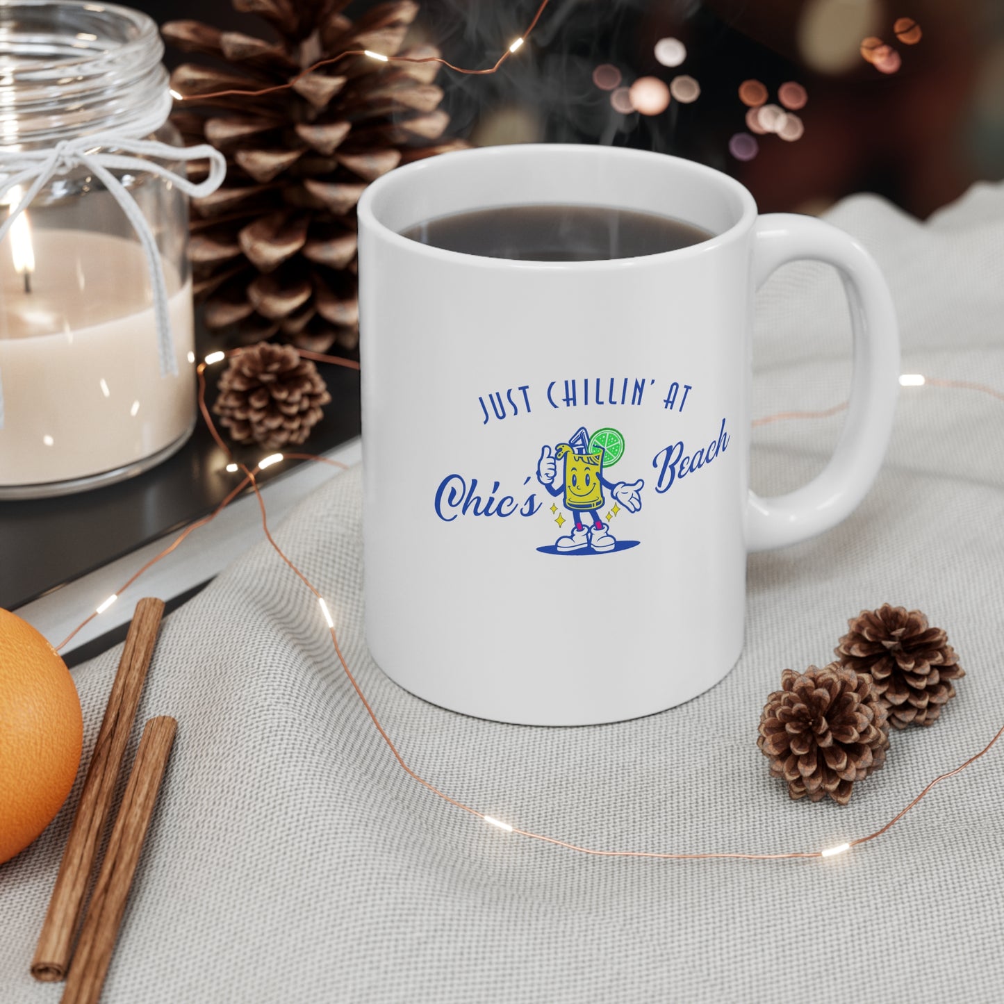 Just Chillin' at Chic's Beach (coffee mug 11oz)