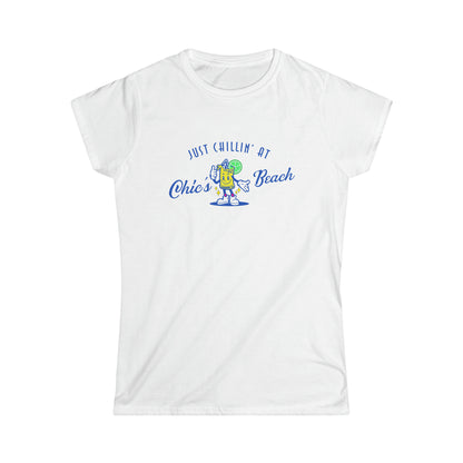 Just Chillin' at Chic's Beach (women's softstyle crew-neck)