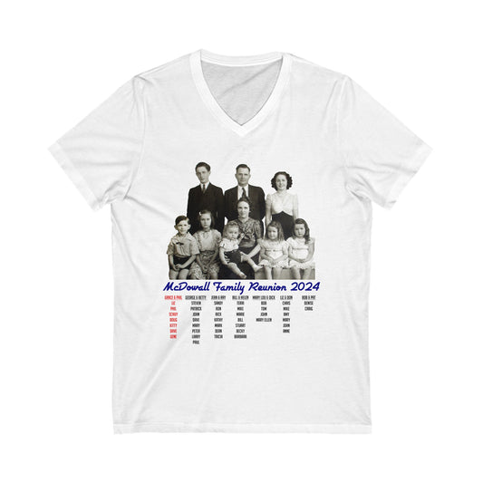 Grace & Phil - McDowall Family Reunion (unisex v-neck - Front Design only)