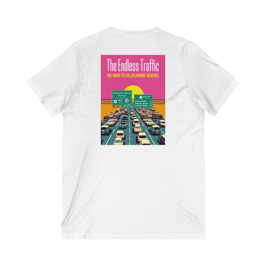 Endless Traffic - Delaware Beaches (unisex v-neck, two-sided print)