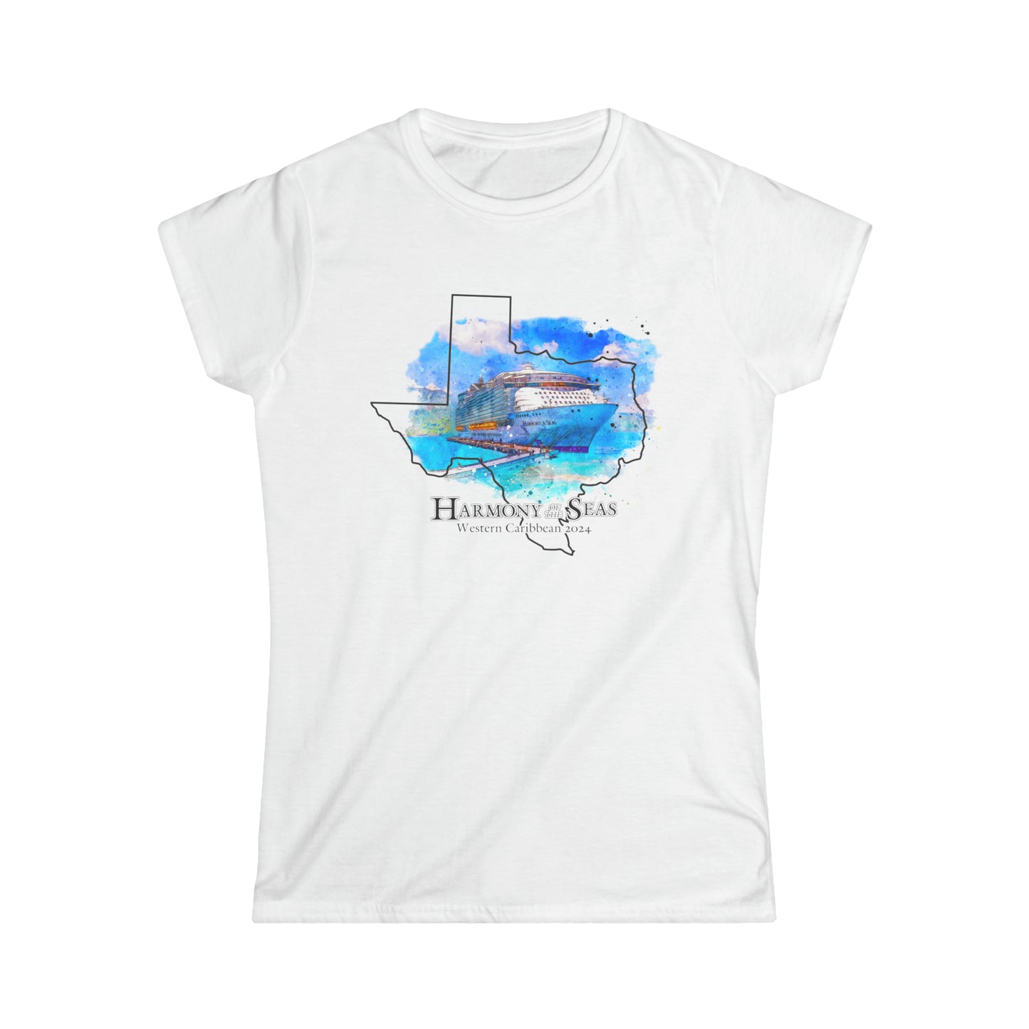 Harmony of the Seas, Western Caribbean, Galveston (women's softstyle crew-neck)