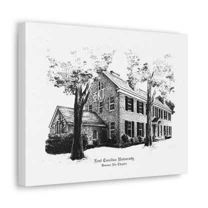 PKT House (14" x 11" matte stretched canvas, 1.25" depth)