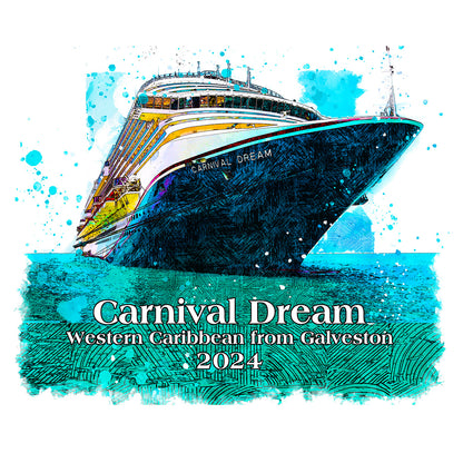 Carnival Dream - Western Caribbean, Galveston (women's softstyle crew-neck)