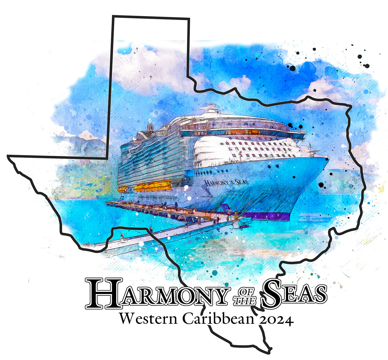 Harmony of the Seas, Western Caribbean, Galveston (Kids Heavy Cotton™ Tee)