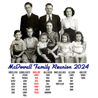 Jean & Ray - McDowall Family Reunion (unisex v-neck - Front Design only)