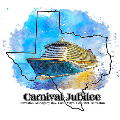 Carnival Jubilee - Western Caribbean, Galveston (unisex v-neck)