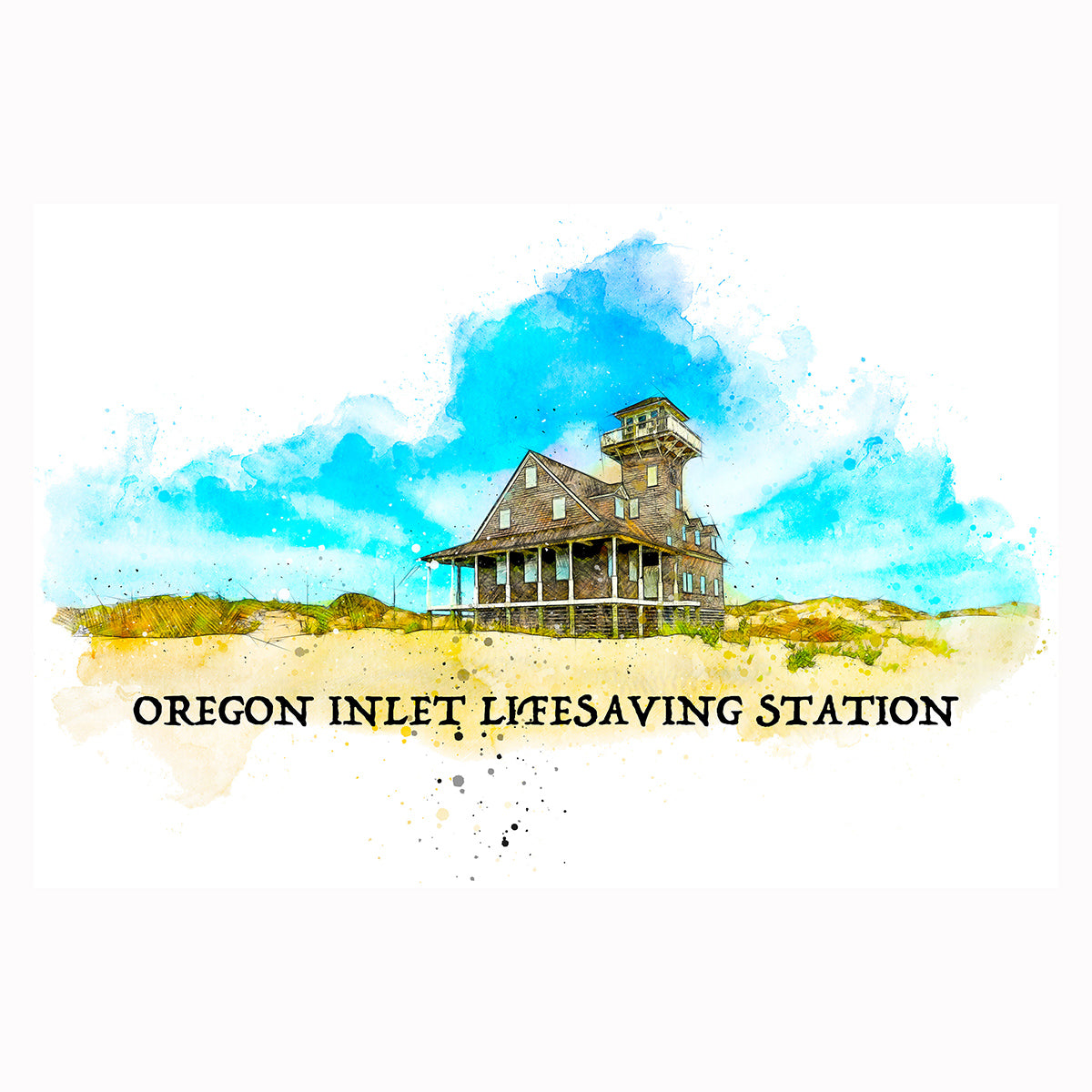 Oregon Inlet Life Saving Station (unisex v-neck)