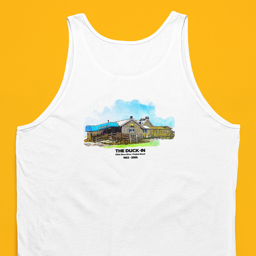 The Duck-In (unisex tank-top, two-sided print)