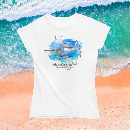 Harmony of the Seas, Western Caribbean, Galveston (women's softstyle crew-neck)